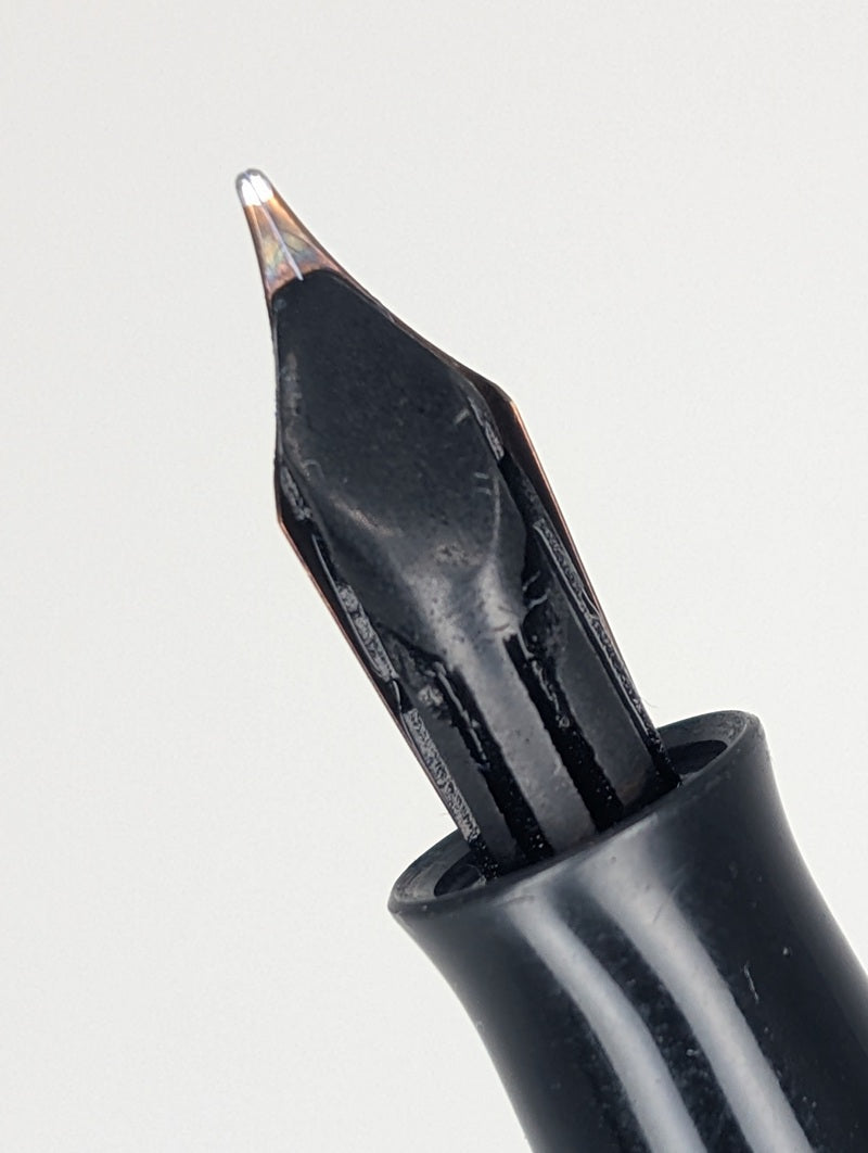 *Consignment* 1942 Eversharp Skyline Modern Green / Black Stripe Derby Fountain Pen 14k Gold Nib