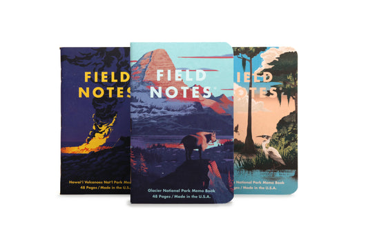 FIELD_NOTES_National_Parks_Notebook_Series F Glacier National Park, Hawai'i Volcanoes National Park, Everglades National Park