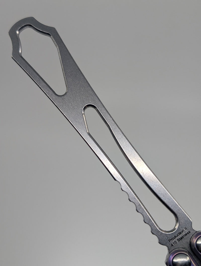 *Consignment* Fellowship Blades Gaboon Titanium Balisong Trainer