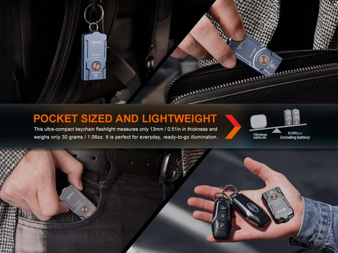 Fenix Lighting E03R V2.0 All-Metal Keychain Flashlight