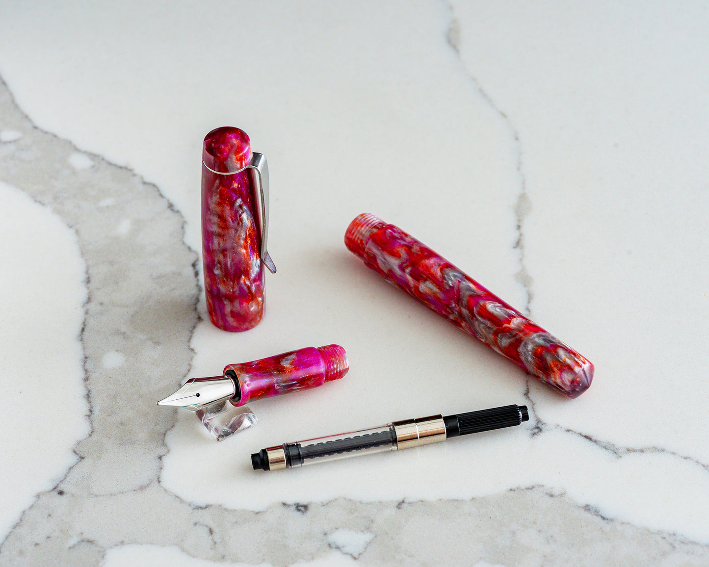 Rhys' Pieces Custom Fountain Pen - "Flamingo Sunrise"