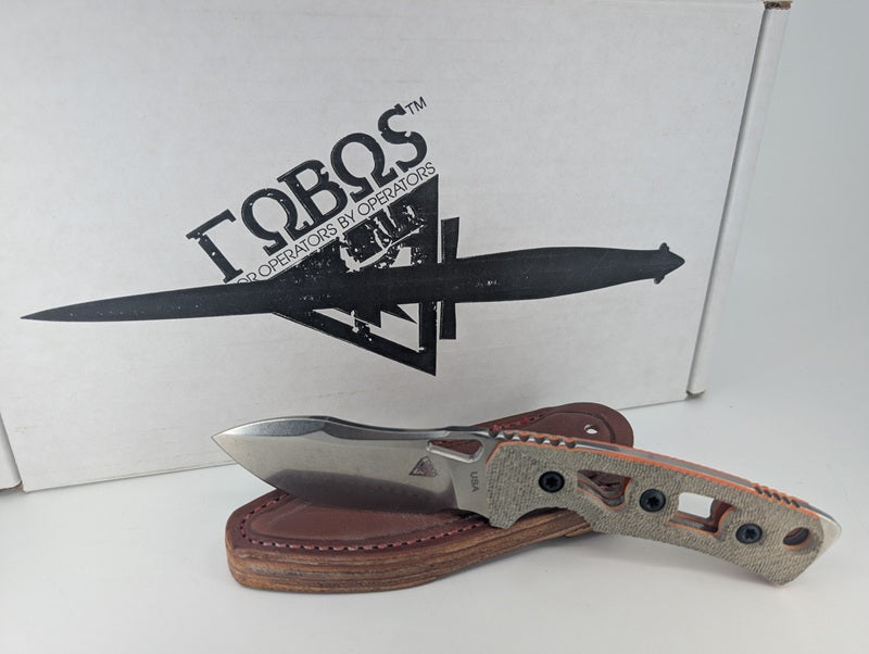 *Consignment* Fobos Knives Tier 1 Mini Mini OD Green Micarta Fixed Blade Knife
