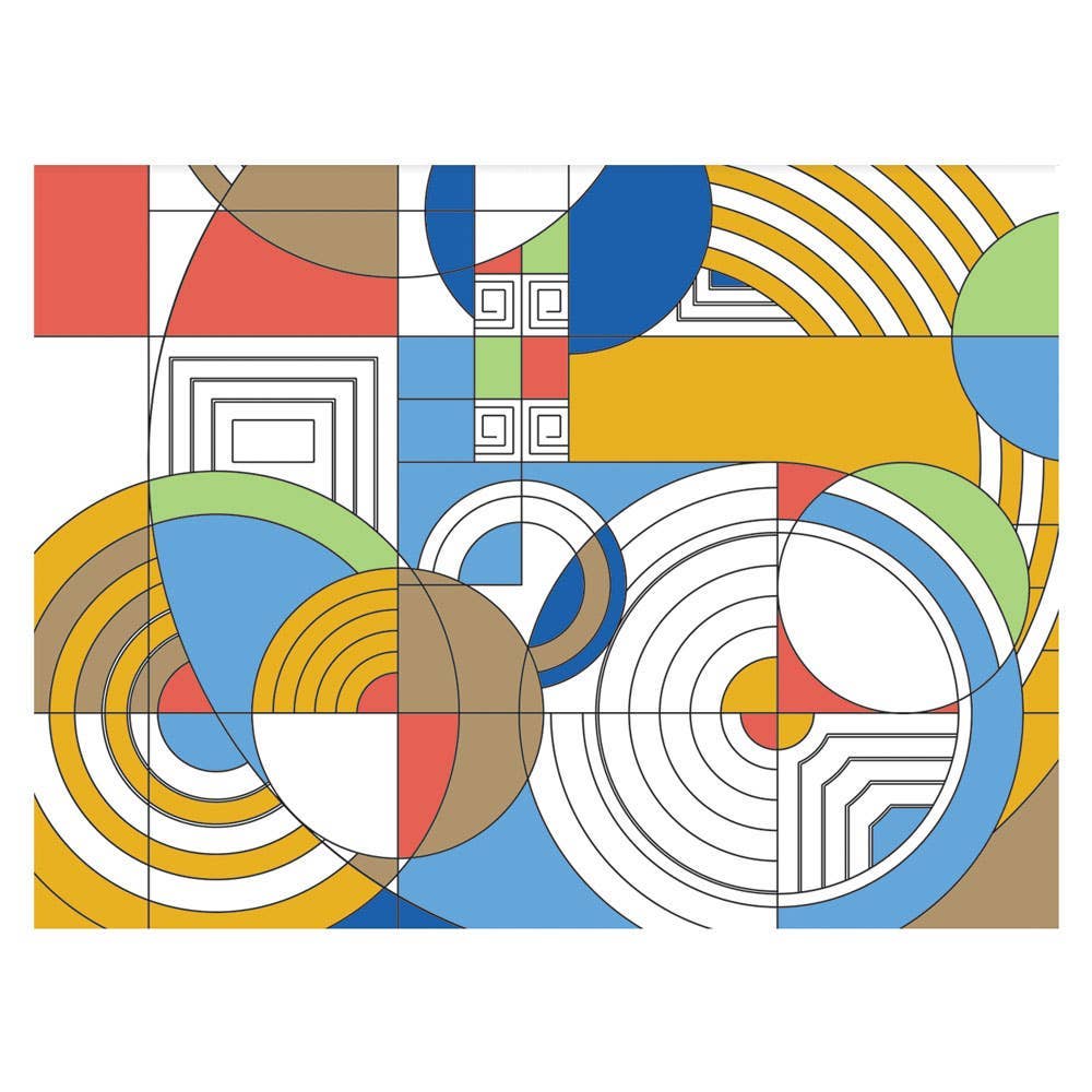 Frank Lloyd Wright Designs Greeting Assortment Notecard Boxed Set  Geometric pattern with colorful shapes on a white background
