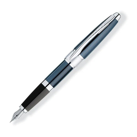 AT Cross Apogee Frosty Steel Fountain Pen 18k Gold Medium Nib
