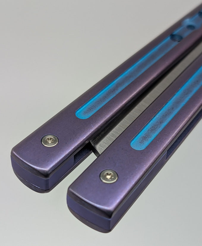 *Consignment* GP Custom Purple Anodized Titanium Live Blade Balisong