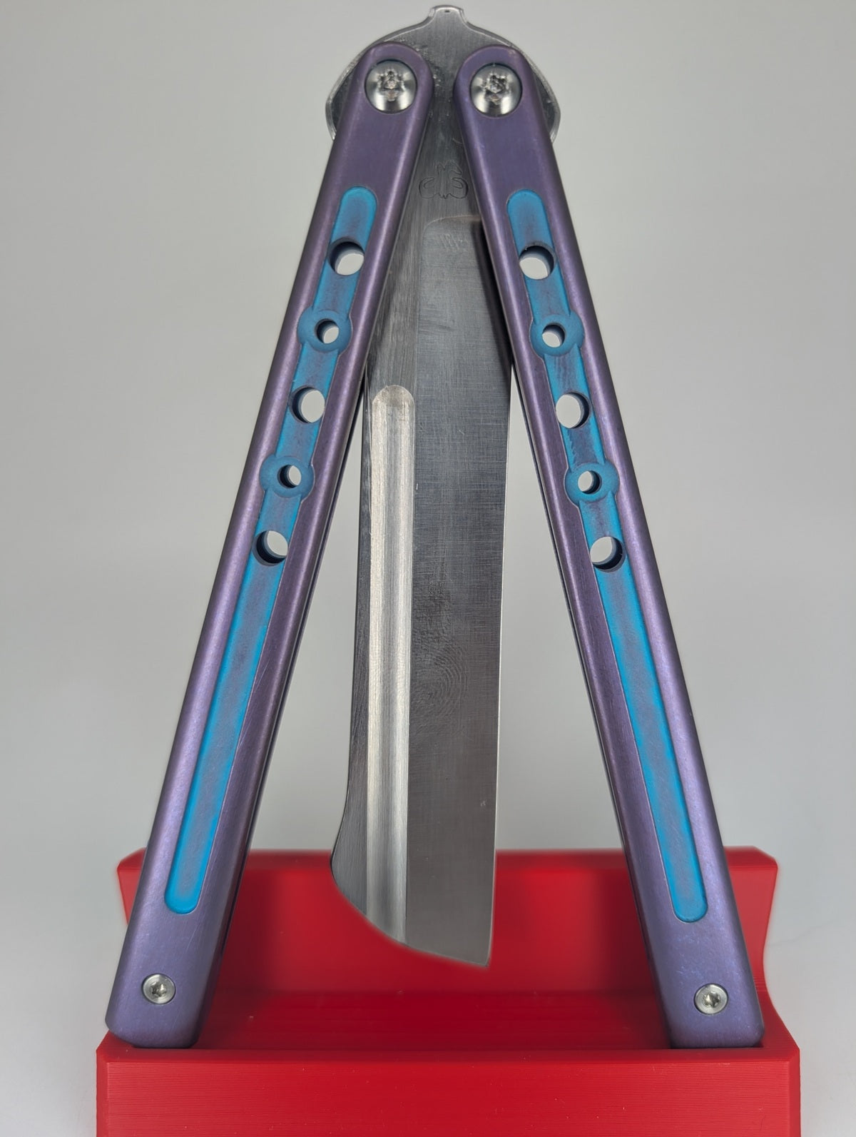 *Consignment* GP Custom Purple Anodized Titanium Live Blade Balisong
