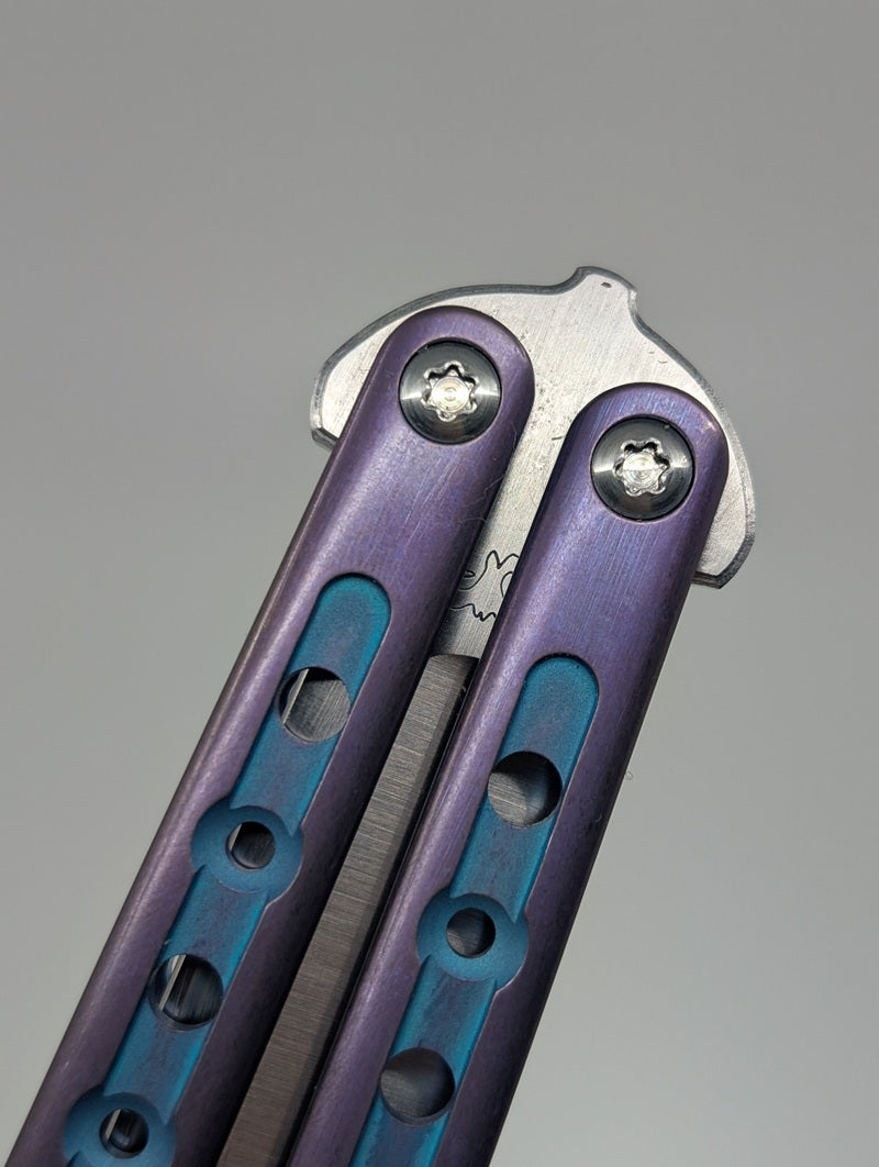 *Consignment* GP Custom Purple Anodized Titanium Live Blade Balisong