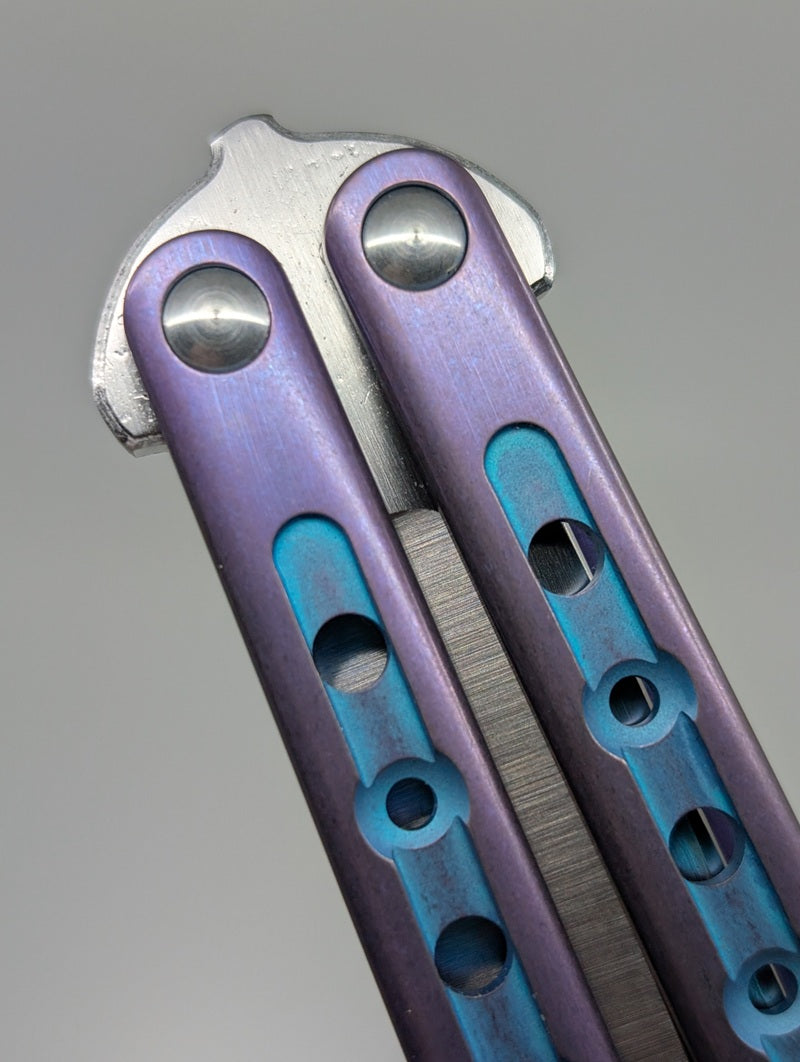 *Consignment* GP Custom Purple Anodized Titanium Live Blade Balisong