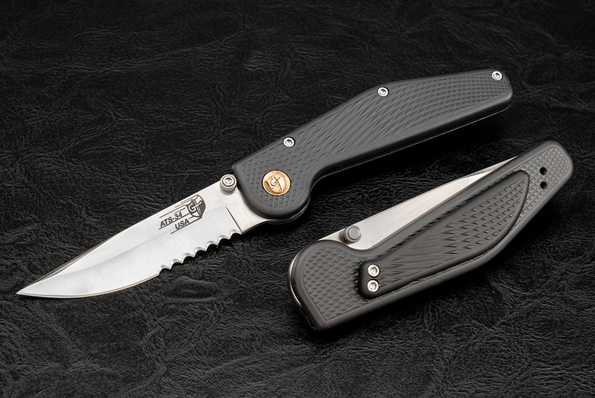 GT Knives Police Partial Serrated Automatic Folding Knife – Penchetta