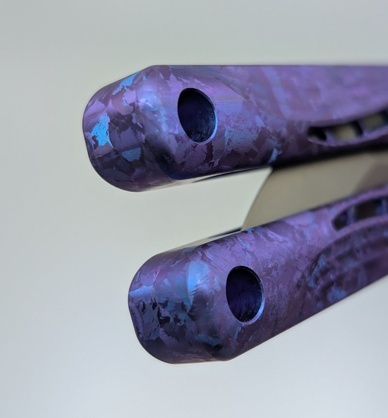 Gecko EDC Mono-Pulse Crystal Titanium False Blade Balisong