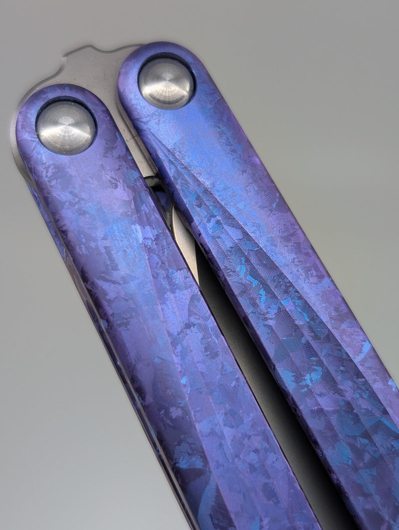 Gecko EDC Mono-Pulse Crystal Titanium False Blade Balisong