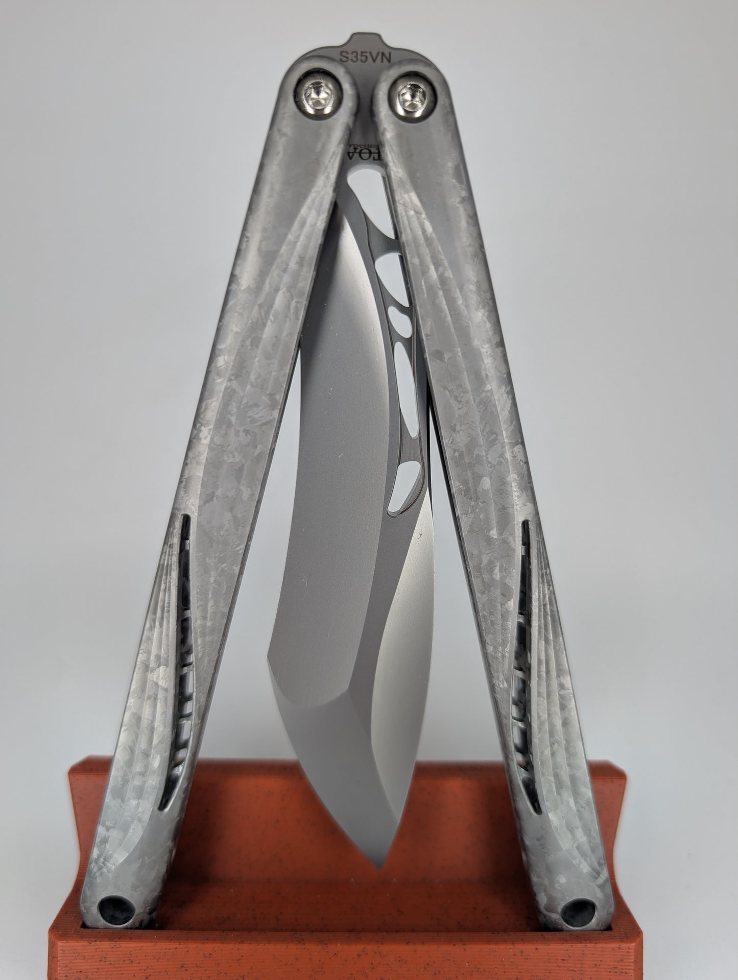 Gecko EDC Mono-Pulse Crystal Titanium False Blade Balisong