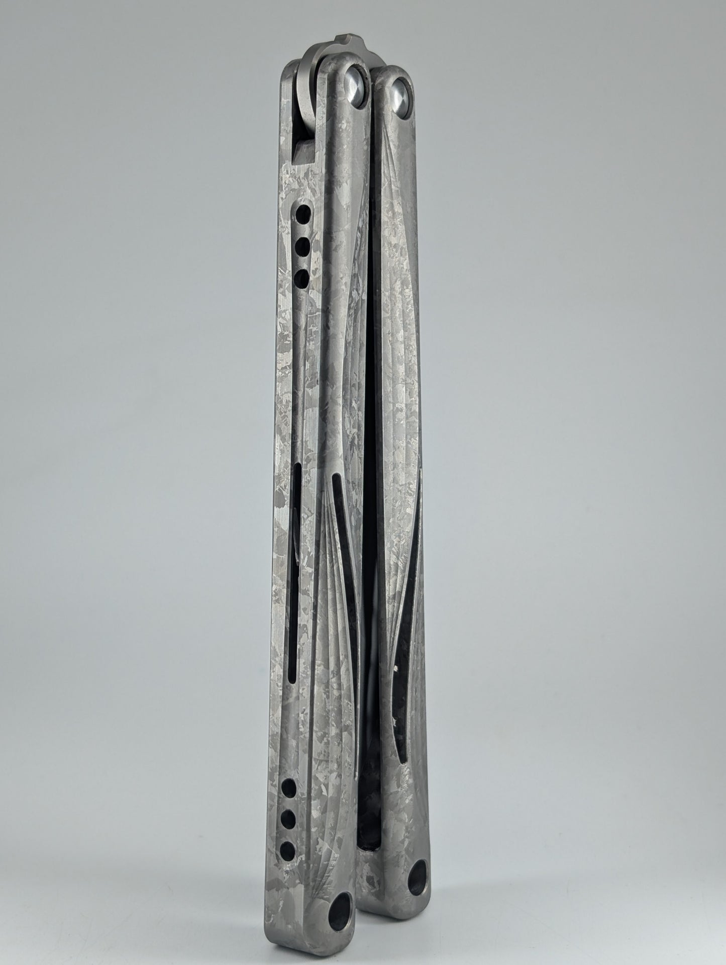 Gecko EDC Mono-Pulse Crystal Titanium False Blade Balisong
