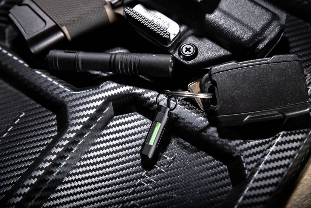 Glow Rhino Glow Fob Black Steel Tritium Keychain