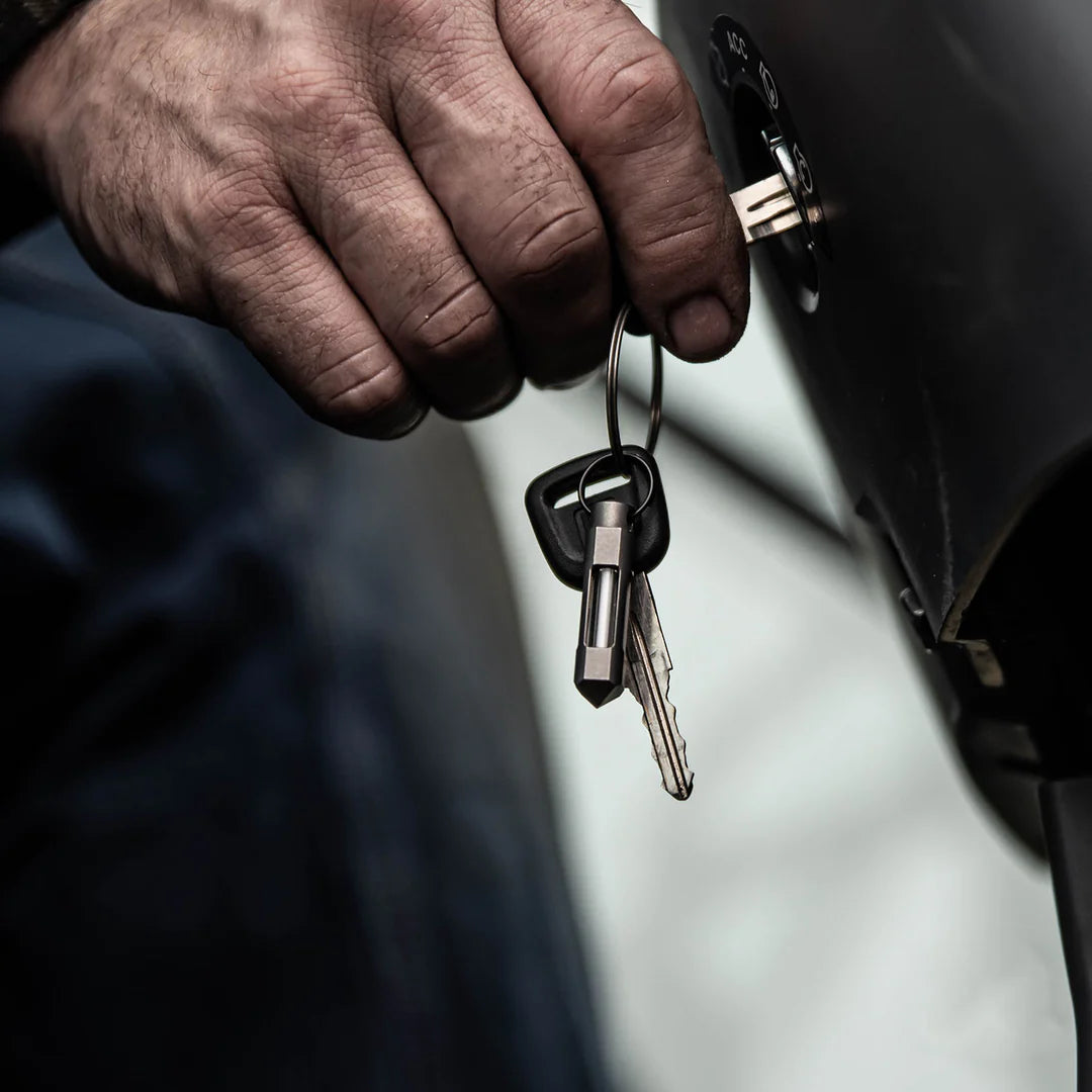 Glow Rhino Glow Fob Black Steel Tritium Keychain