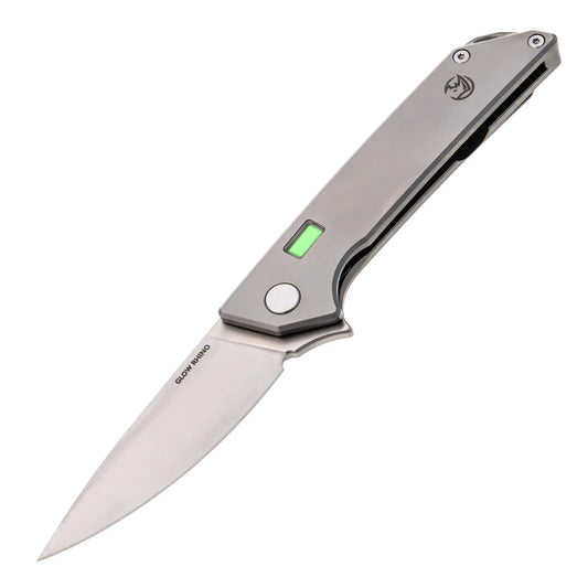 Glow Rhino "The Reactor" Titanium w/ Tritium S35VN Framelock Knife