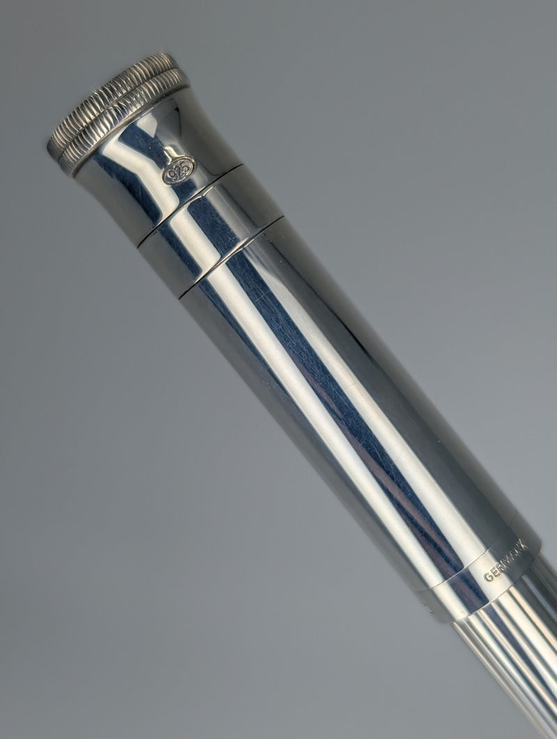 *Consignment* Graf von Faber Castell Sterling Silver Fountain Pen 18k Gold Medium Nib