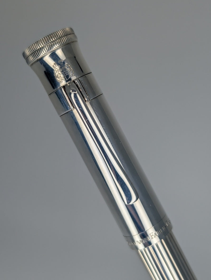 *Consignment* Graf von Faber Castell Sterling Silver Fountain Pen 18k Gold Medium Nib