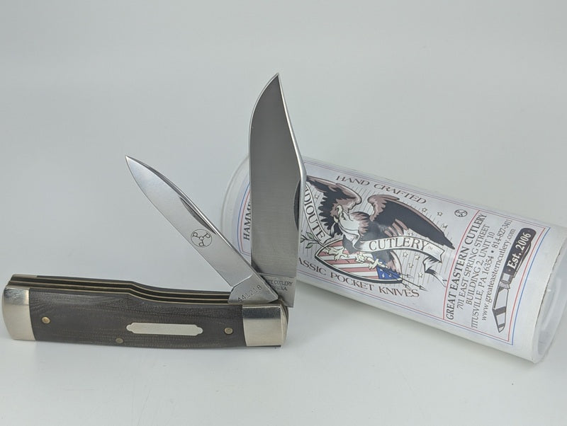 *Consignment* Great Eastern Cutlery Model 44 Buffalo Jack OD Green Linen Micarta Pocket Knife