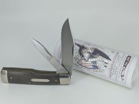 *Consignment* Great Eastern Cutlery Model 44 Buffalo Jack OD Green Linen Micarta Pocket Knife