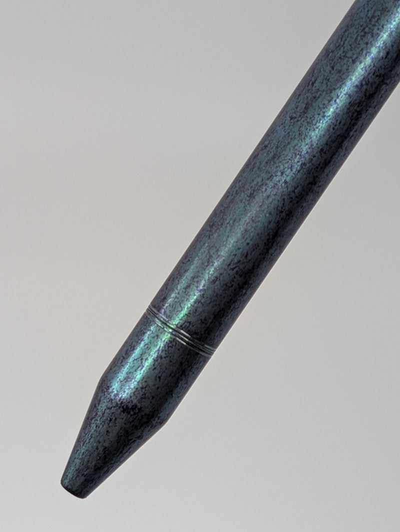 Grimsmo Saga Green w/ Purple Flakes and Green Slider Titanium Ballpoint Pen #8932