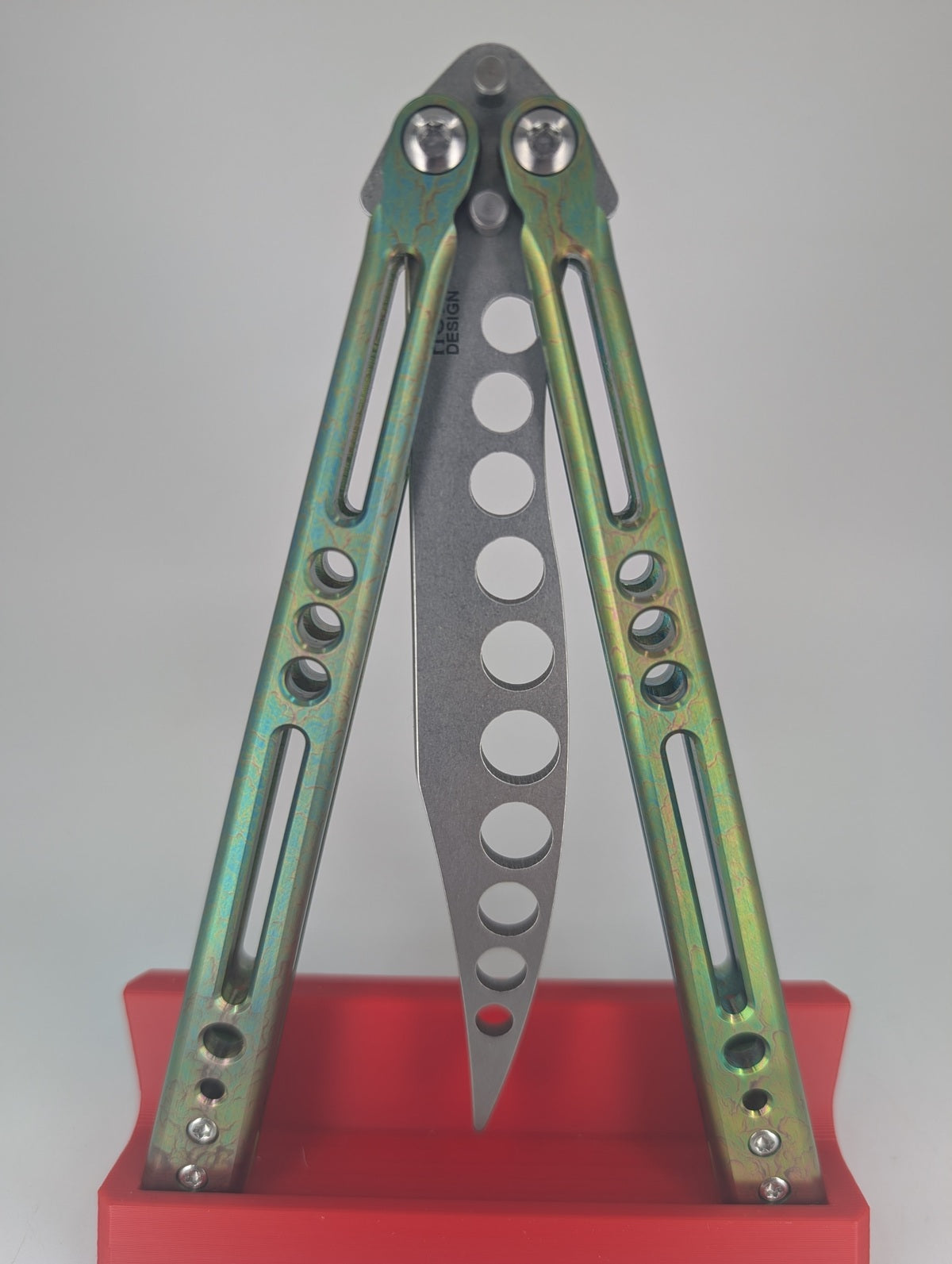 *Consignment* HOM Prodigy Stonewash Green Toxic Ano G10 Spacer Balisong Trainer