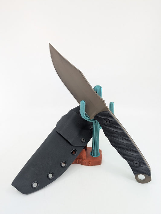 *Consignment* Half Face Blades Crow Scout Carbon Fiber Fixed Blade Knife