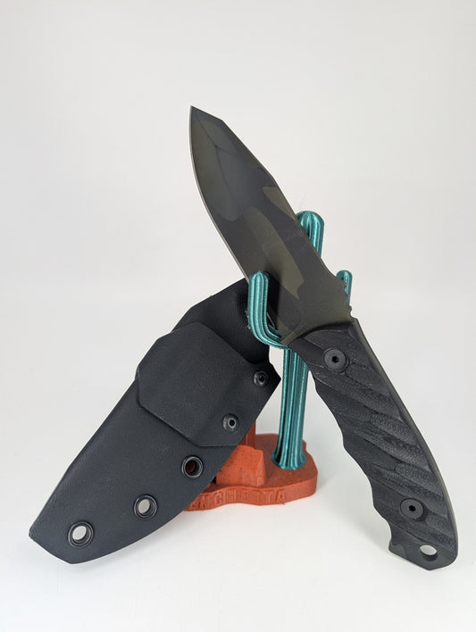 *Consignment* Half Face Blades Disaster Jr. Carbon Fiber Fixed Blade Knife