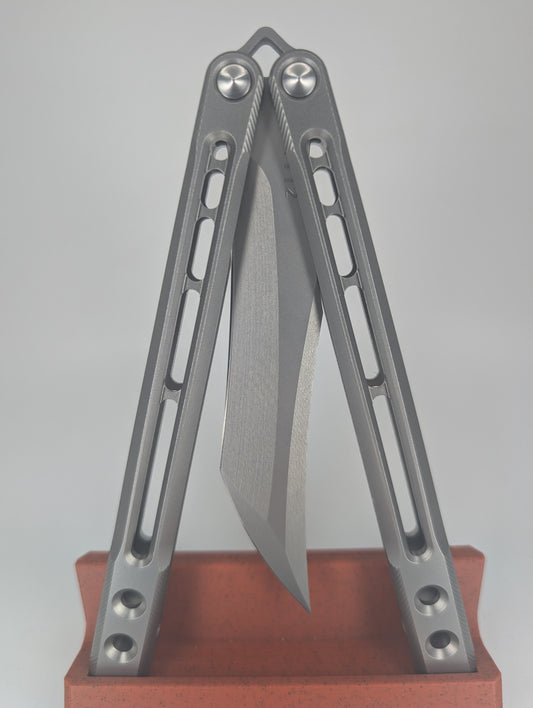 Hansen Metals x JK Design "Monarch" v3 Titanium Live Blade Balisong #12