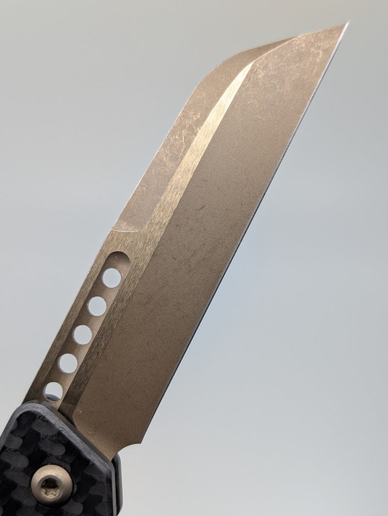 *Consignment* Heretic Knives Jinn Auto Bronze Carbon Fiber Folding Knife