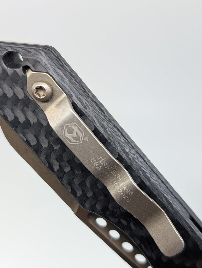 *Consignment* Heretic Knives Jinn Auto Bronze Carbon Fiber Folding Knife