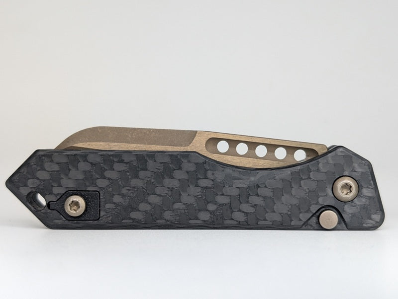 *Consignment* Heretic Knives Jinn Auto Bronze Carbon Fiber Folding Knife