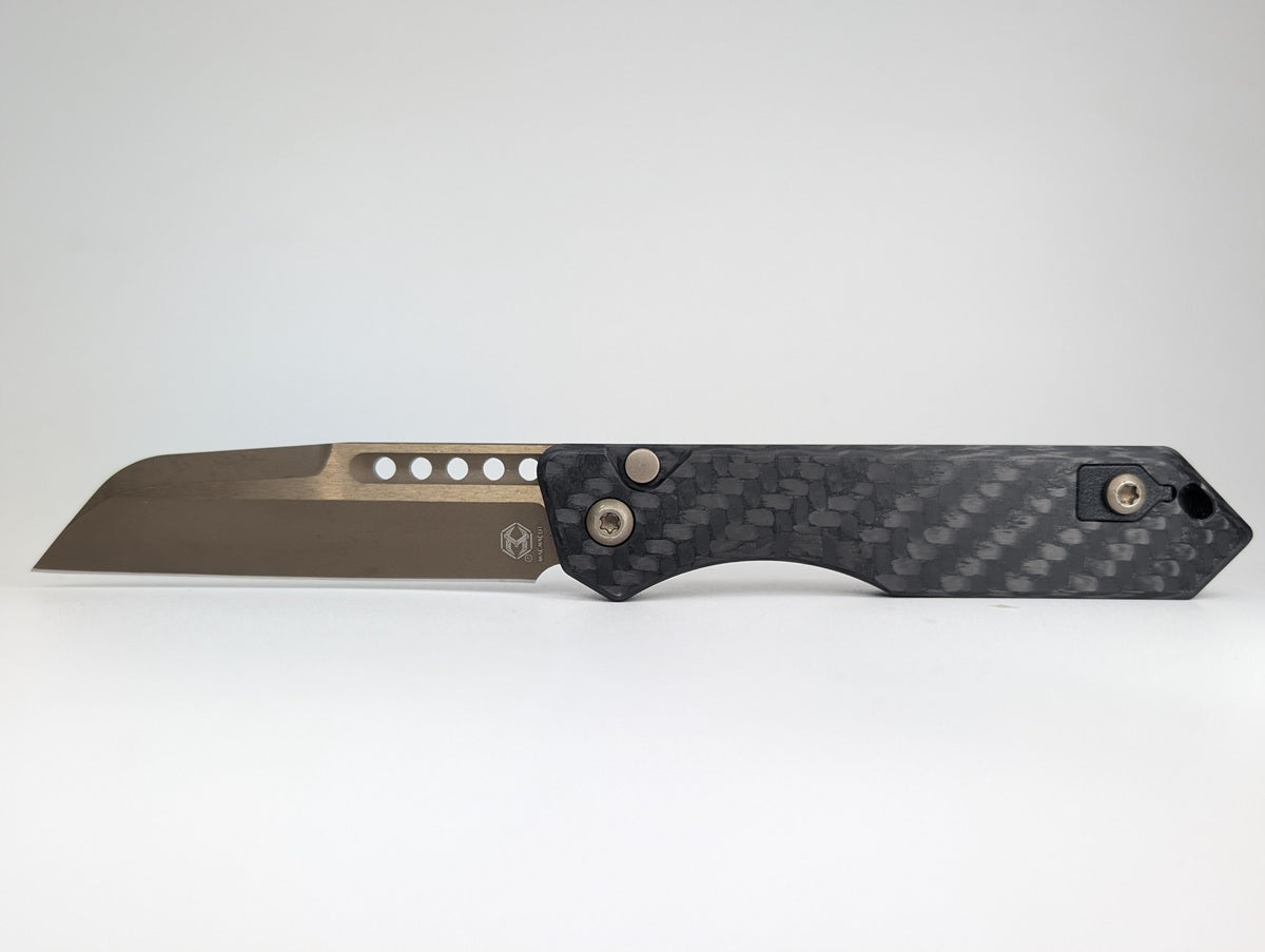 *Consignment* Heretic Knives Jinn Auto Bronze Carbon Fiber Folding Knife