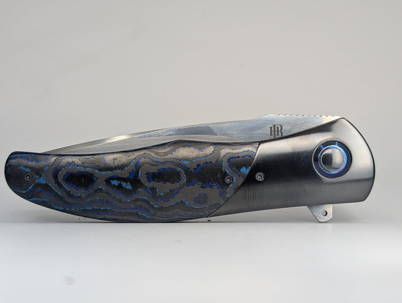 *Consignment* Herucus Blomerus HB13 NKWE Leopard Blue Liner Lock Folding Knife