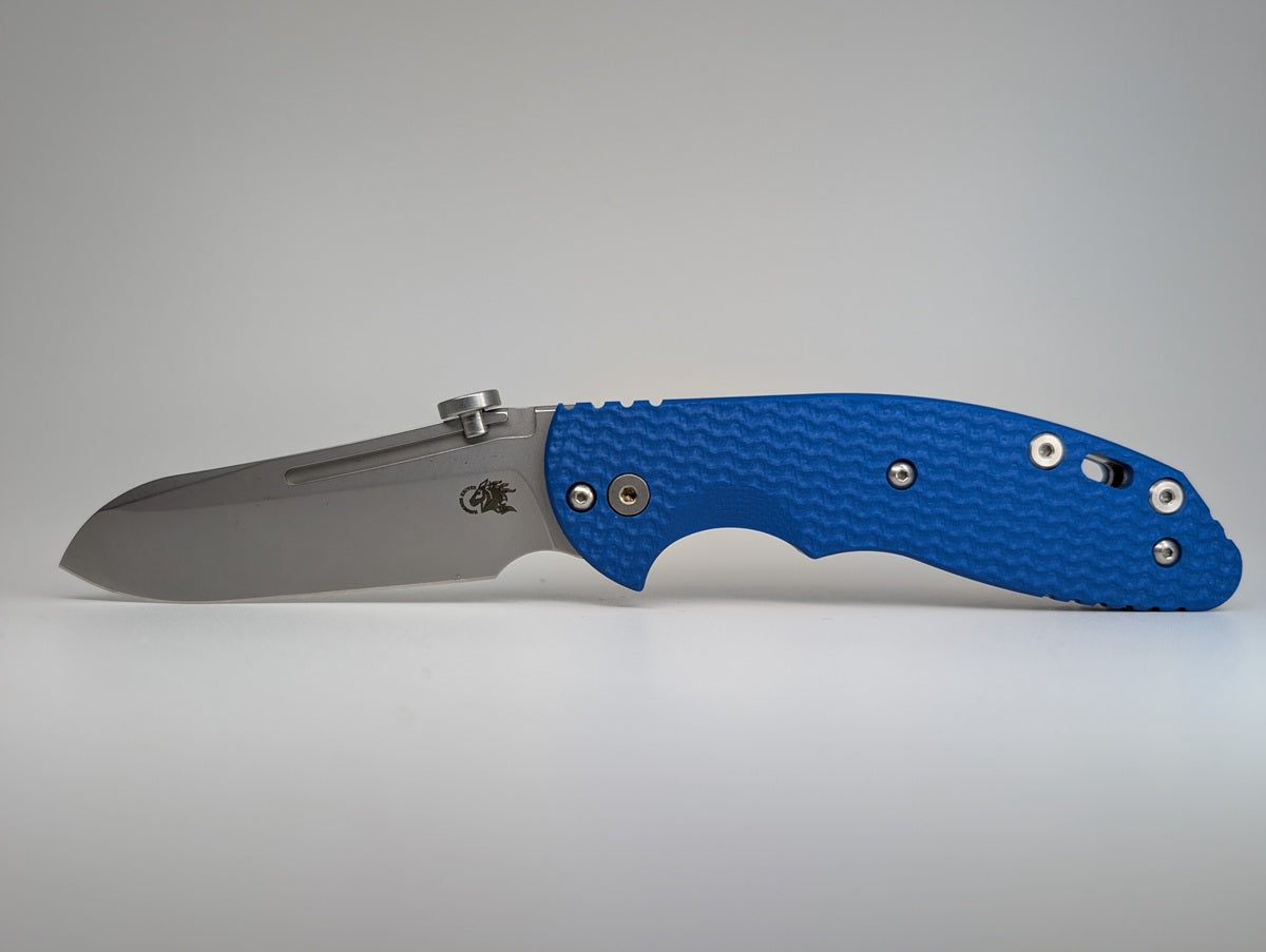 *Consignment* Hinderer Knives XM Slippy Sheepsfoot Stonewash Blue G10 Slipjoint Knife