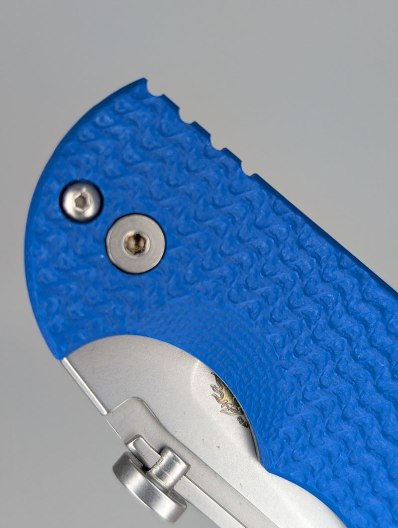 *Consignment* Hinderer Knives XM Slippy Sheepsfoot Stonewash Blue G10 Slipjoint Knife