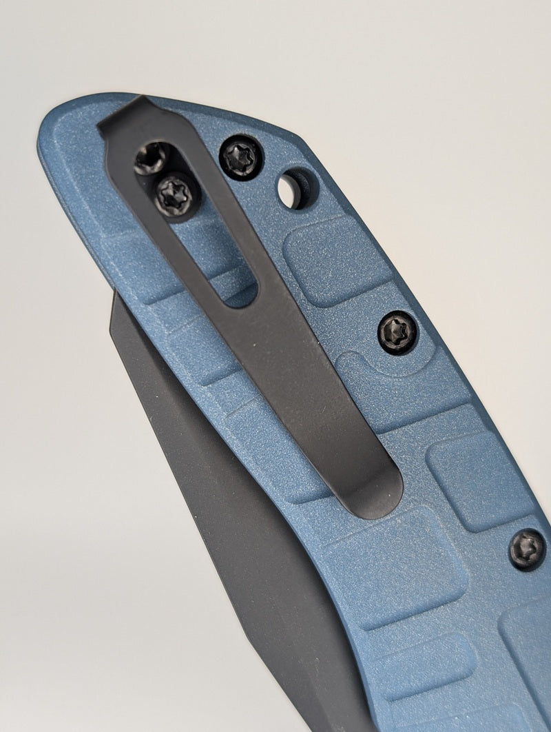 *Consignment* Hogue Deka Wharncliffe Magnacut w/  Lex Custom Blue Ti Scales Folding Knife