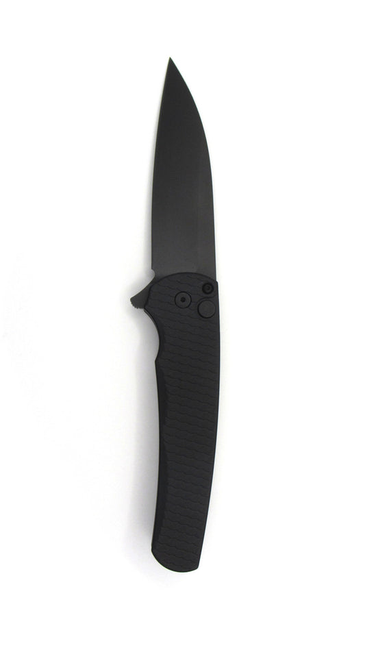 Protech Malibu Flipper Black Dragonscale Handle Black Magnacut Wharcliffe Blade