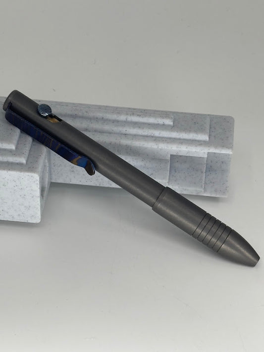 *Consignment* Big Idea Design Stonewash Titanium Bolt-Action Ballpoint Pen
