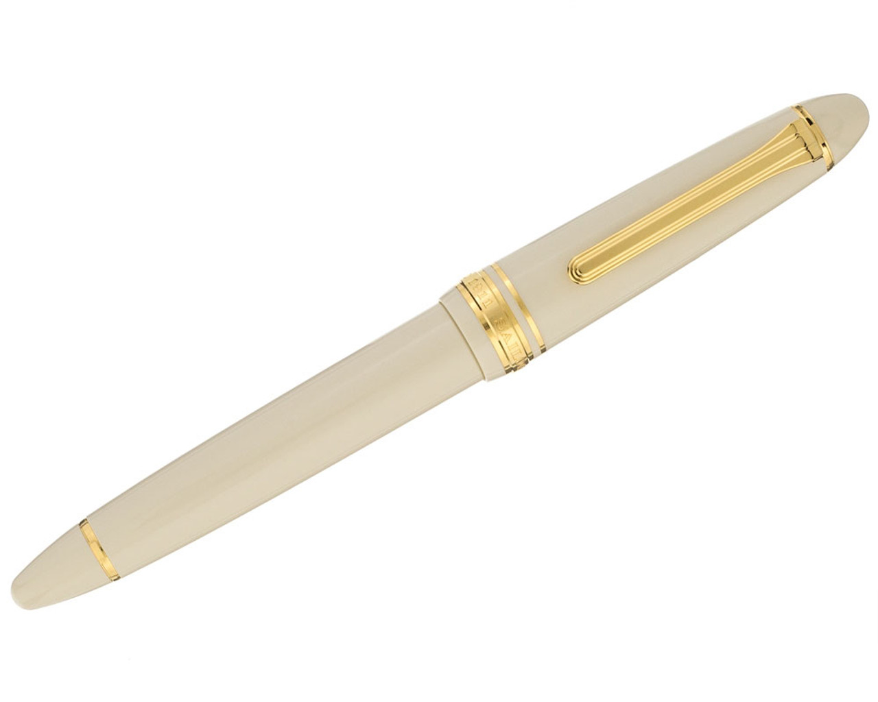 Sailor 1911S Ivory w/ Gold Trim Fountain Pen 14k Gold Medium Nib