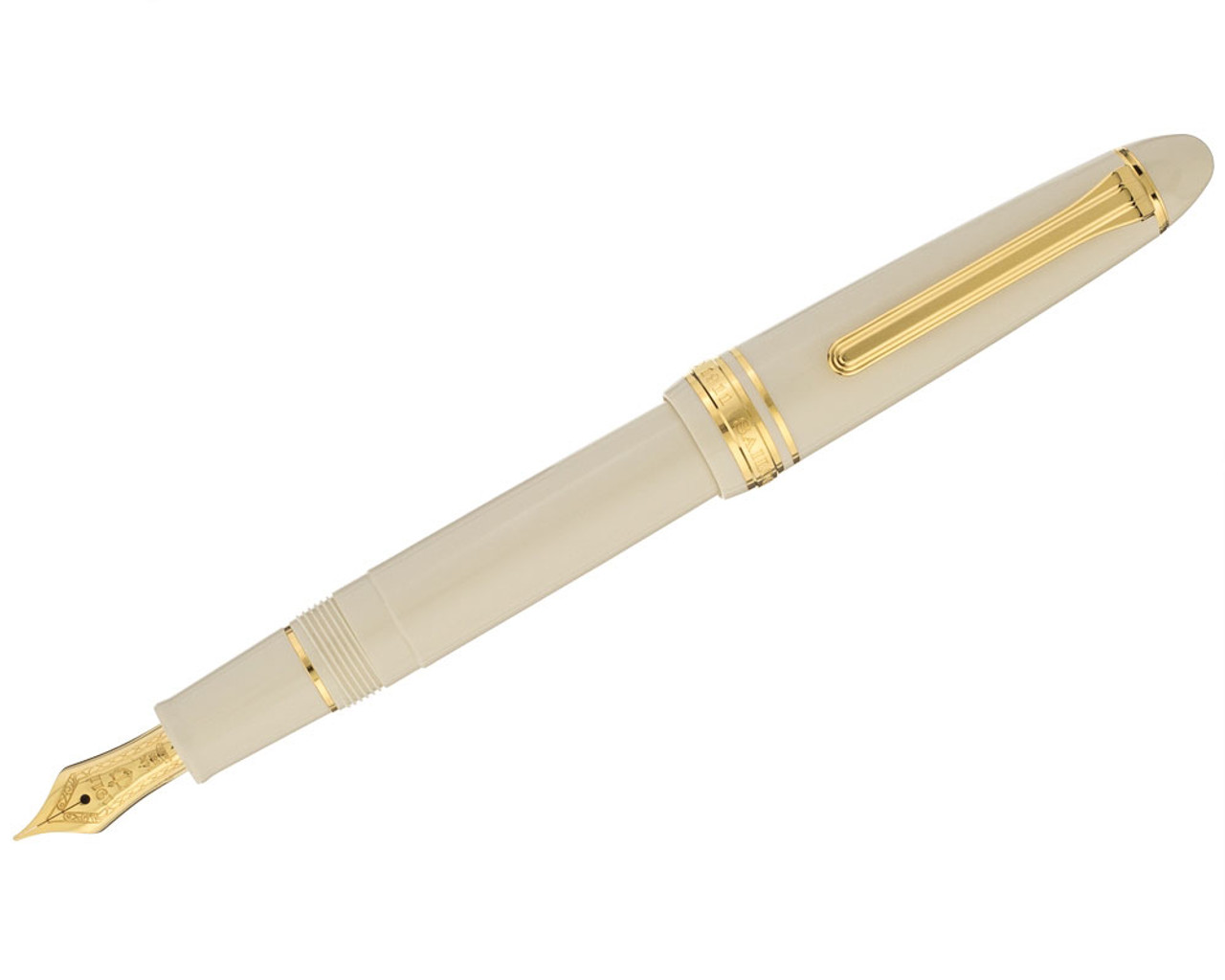 Sailor 1911S Ivory w/ Gold Trim Fountain Pen 14k Gold Medium Nib