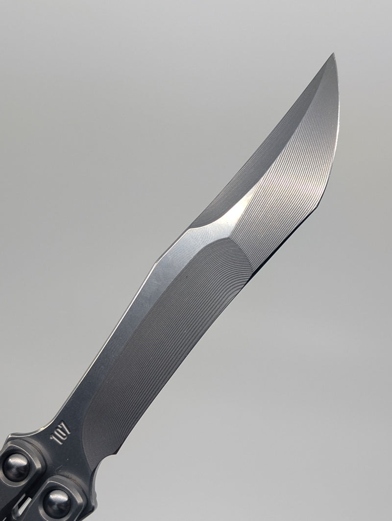 *Consignment* JK Design Embargo 2022 Titanium Live Blade Balisong