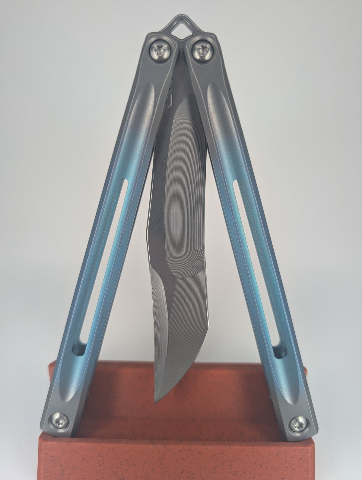 *Consignment* JK Design Embargo 2022 Titanium Live Blade Balisong
