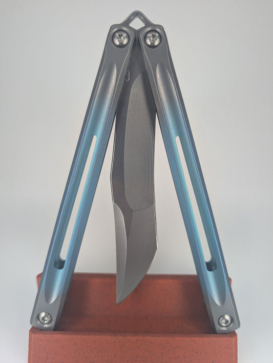*Consignment* JK Design Embargo 2022 Titanium Live Blade Balisong