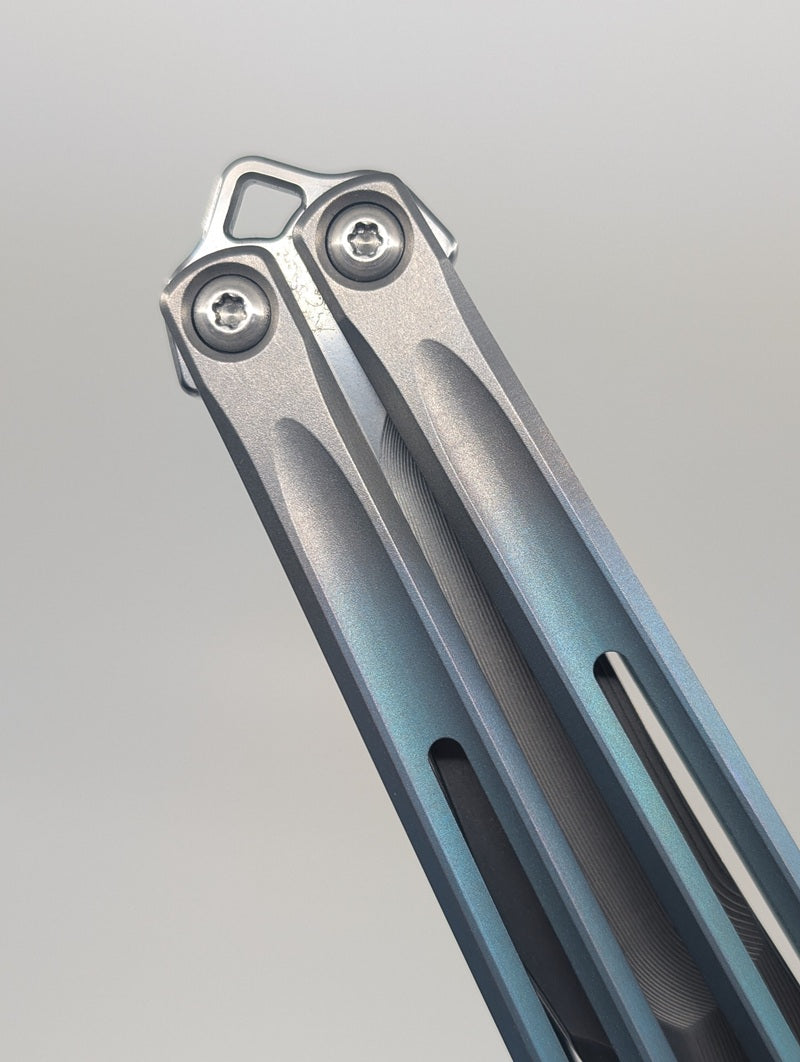*Consignment* JK Design Embargo 2022 Titanium Live Blade Balisong