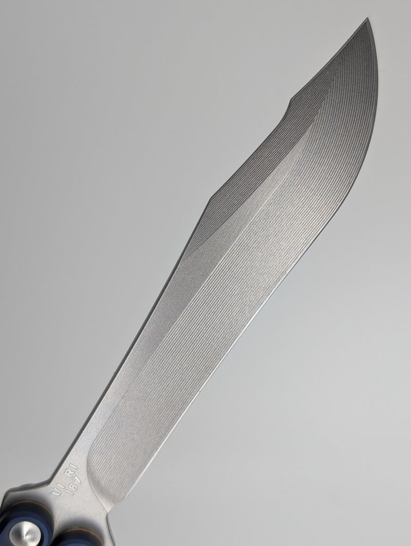 JK Design Regime V1 R1 187 Aluminum Navy Live Blade Balisong