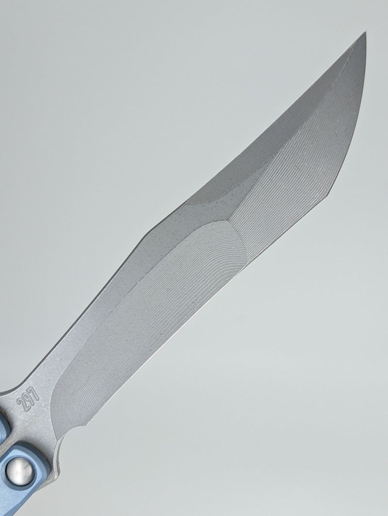 *Consignment* JK Designs Embargo Light Blue Live Blade Balisong #297