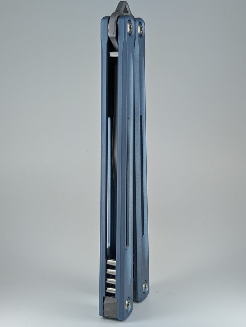 *Consignment* JK Designs Embargo Light Blue Live Blade Balisong #297