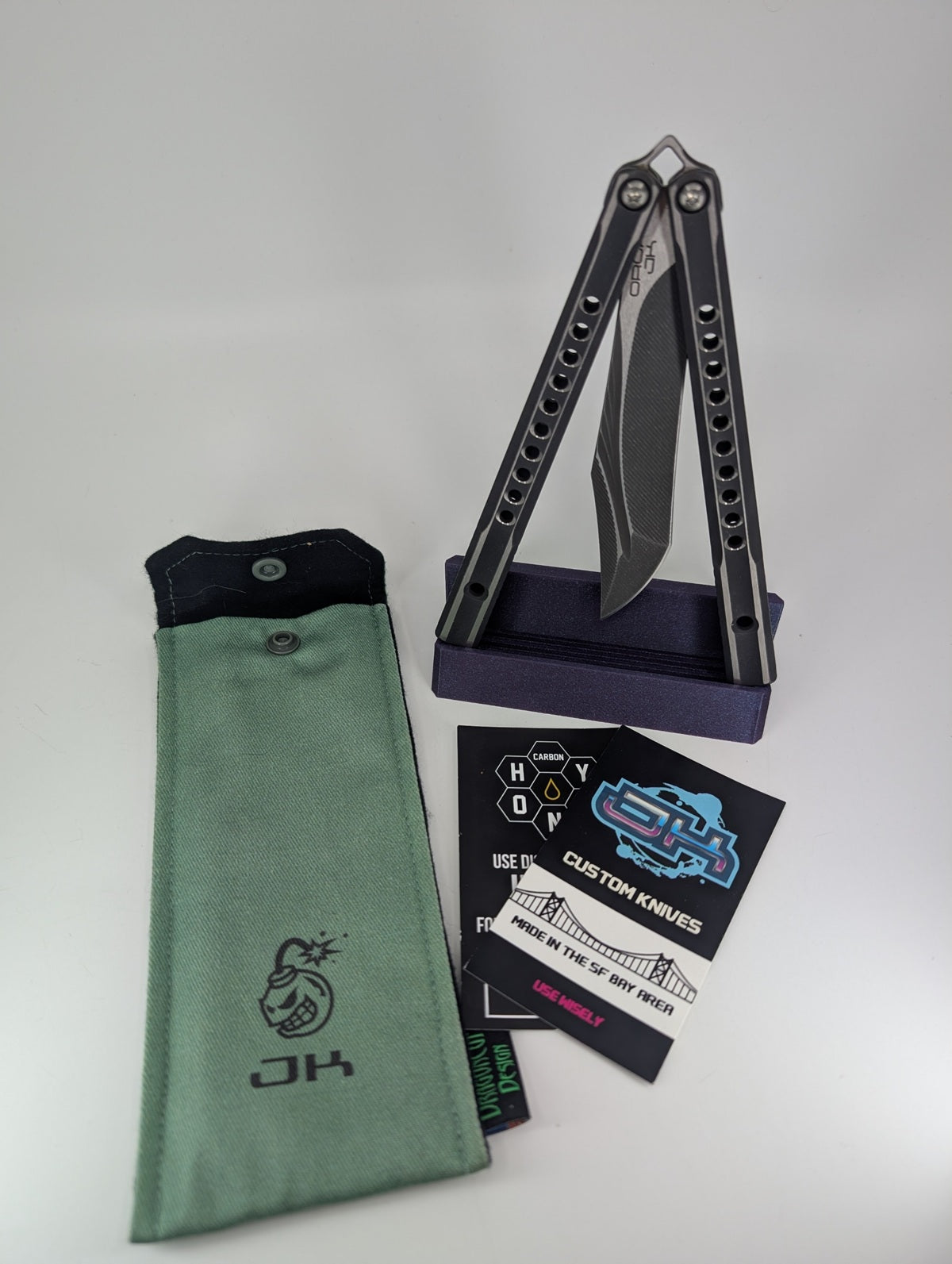 *Consignment* JK Designs Orca Custom Live Blade Balisong #471