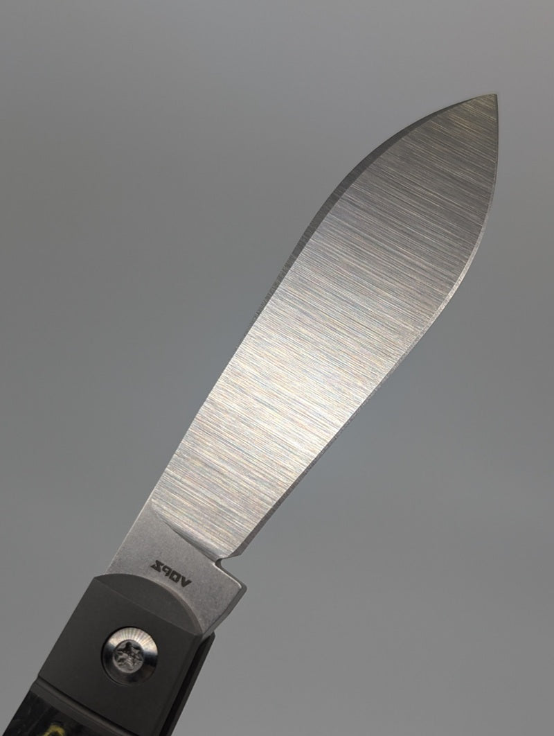 *Consignment* Jack Wolf Knives Low Drag Jack Fat Carbon Dark Matter Yellow Slipjoint Knife